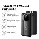 Carregador Portátil, Power Bank 20000mAh com Carregamento Rápido e Display Digital (Cabo Duplo)